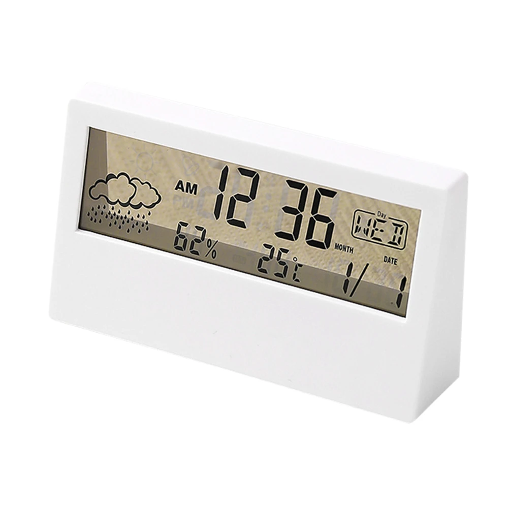 

Electronic Alarm Clock with Night Light Large Font Mute Function Calendar Weather Display Desktop Clock for Bedside Table Home