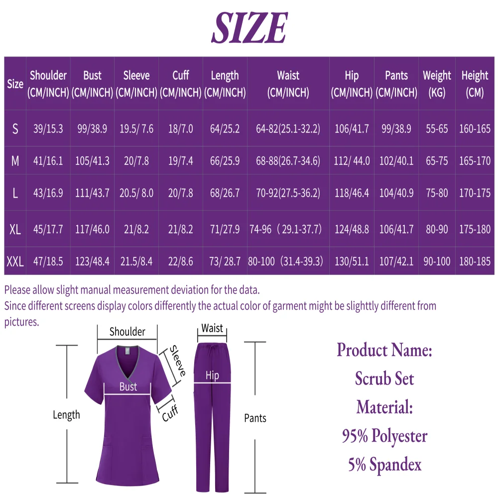 Medical Scrubs Uniform Hospital Doctors Fashion Women Clothes Nurses Accessories Dental Clinic Beauty Spa Salon Workwear Sets