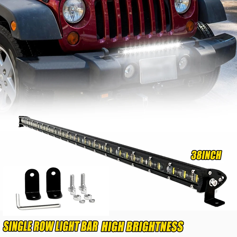 38 inch Led Light Bar 6D Slim Driving Lamp Work Light 4x4 Led Bar for Motorcycle Off Road SUV ATV Tractor Led Work Light 12V 24V