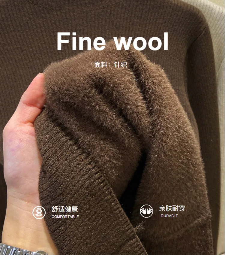 Roll kragen pullover Winter pullover Frauen elegant verdicken Samt gefüttert warm Sueter gestrickt Pullover schlanke Tops Jersey Strick pullover neu – Detail 1