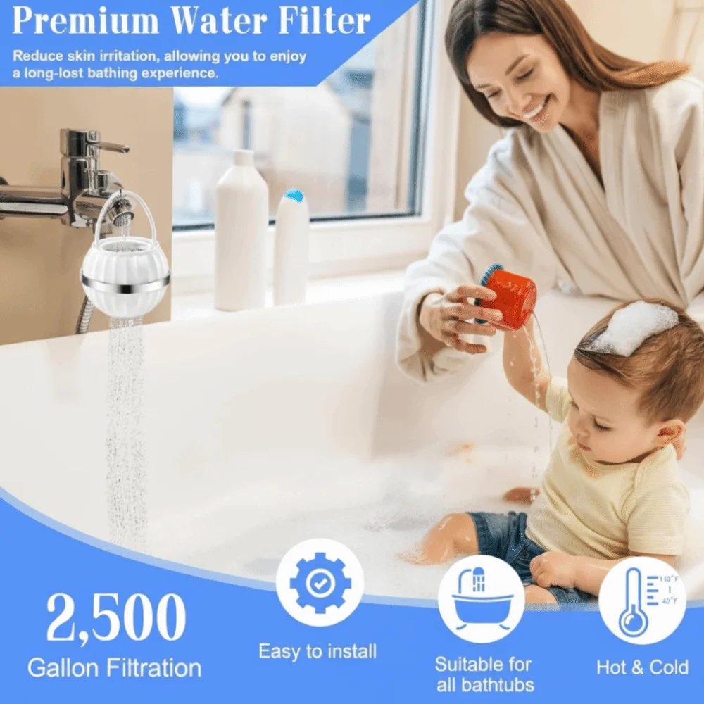 

Портативный пластиковый фильтр для воды из ПП-материала для ванны, с защитой от брызг, улучшающий качество воды, эффективный умягчитель воды