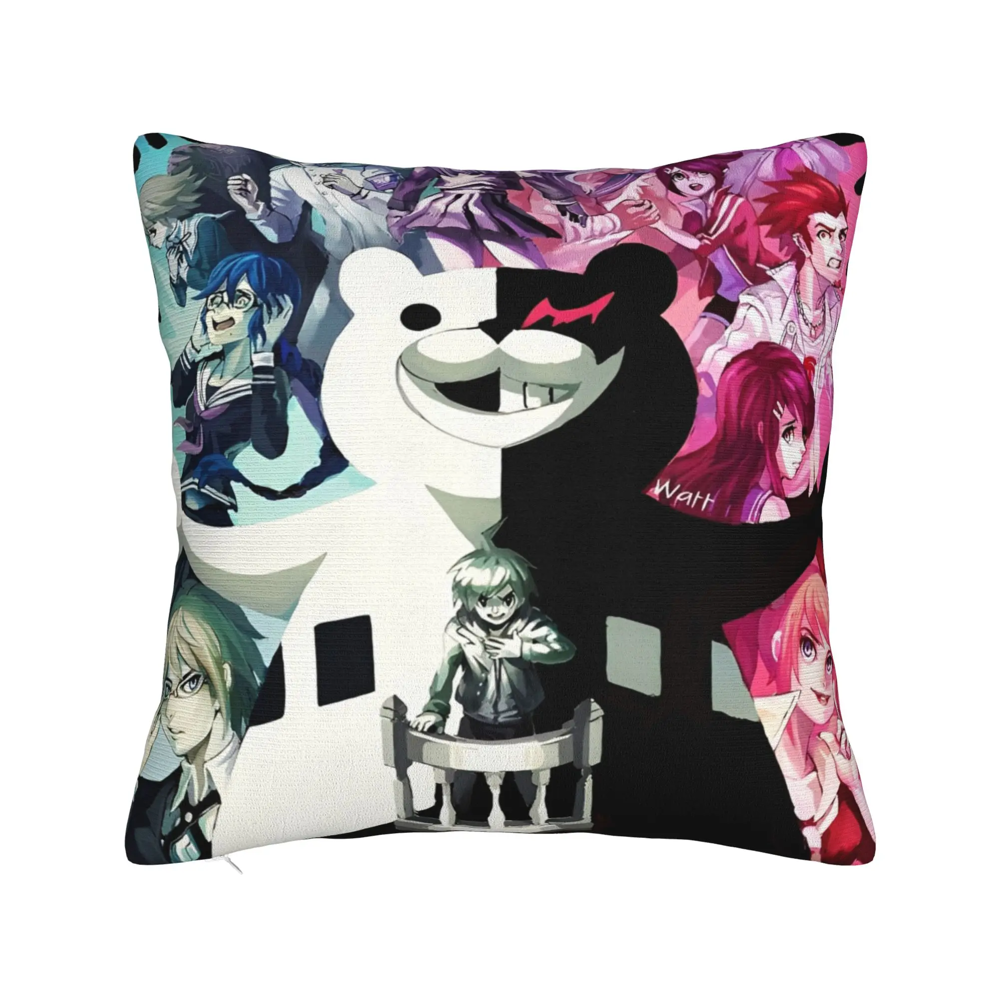 المخدة الزخرفية Danganronpa انمي ياباني اكسسوارات المنزل رمي كيس وسادة غطاء مربع أحجام متعددة
