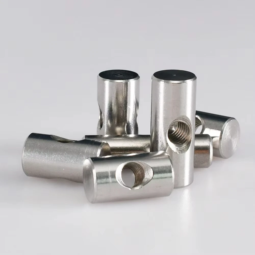 M4 M5 M6 304 Stainless Steel Barrel Bolts Cylindrical Pin Dowel Cross Hole Hammer Embedded Nut for Wood Furniture Accessories