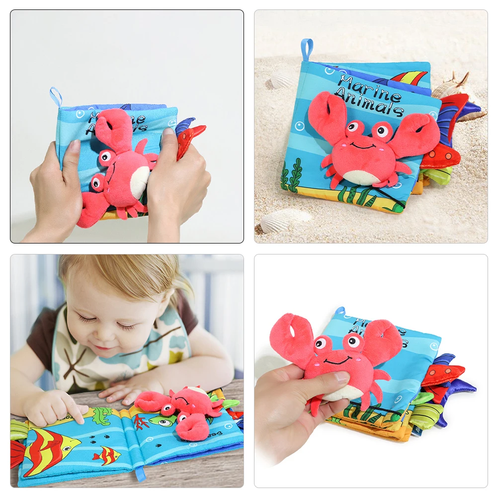 หนังสือการศึกษาปฐมวัยผ้าทารกแรกเกิดสําหรับของเล่นเด็กวัยหัดเดินผ้านุ่มภาพ