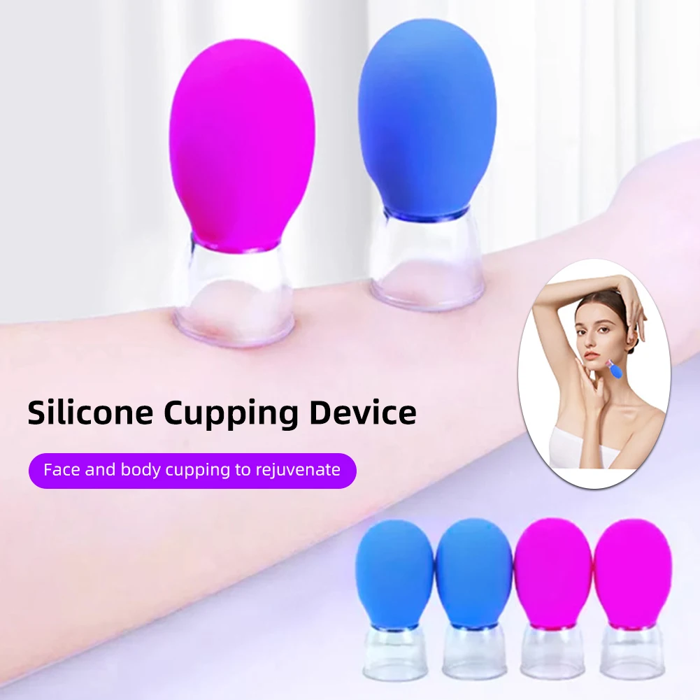 Silicone Facial Cupping Tool Vacuum Negative Pressure Kit for Skin Tightening Eye Cheek Therapy Gua Sha