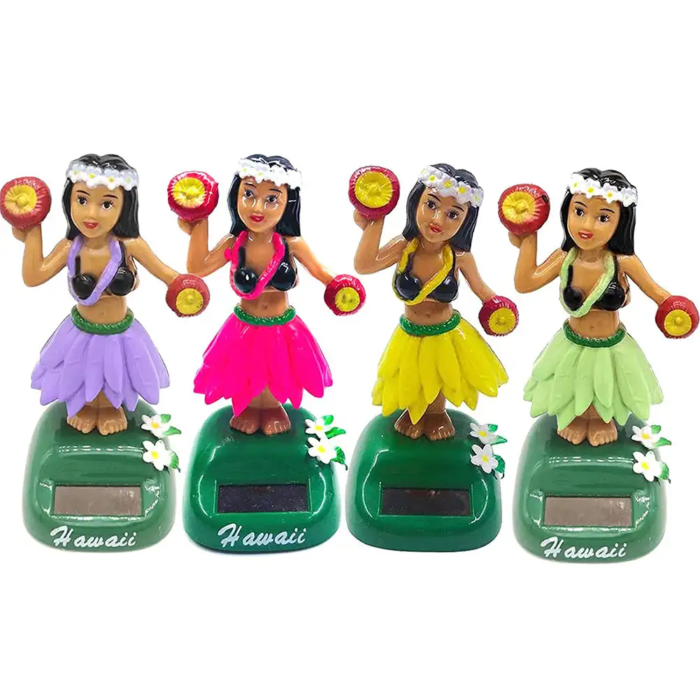 Creative Solar Swinging Hawaiian Girl Doll Car Creative Ornaments Car Decorations Hula Girl Swinging Cartoon Car Ornaments