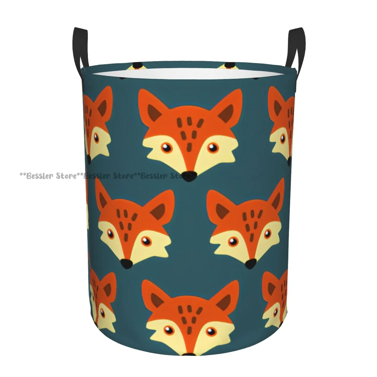 Dirty Laundry Basket Cute Little Fox Folding Clothing Storage Bucket