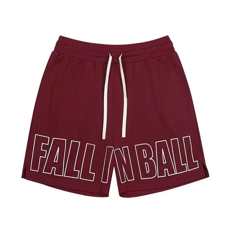 2024 Summer Basketball Breathable to Fitness Outdoor Running Sports Y2K Hip-hop Straight Wide-leg Casual Five-point Pants Men