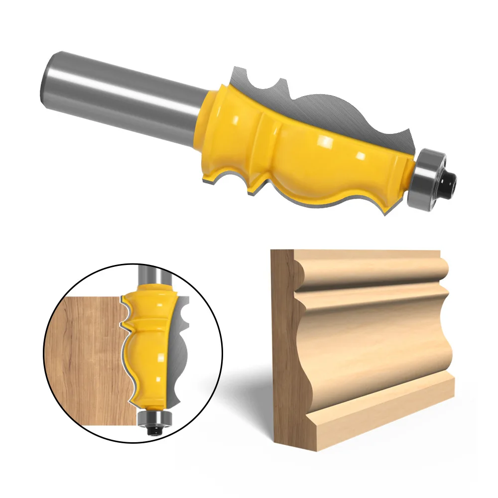 Handrail Molding Router Bit 1/2 Shank Fish Tail Profile Wood Edge Forming Bit Woodworking Milling Cutter for Stair Handrail Deco