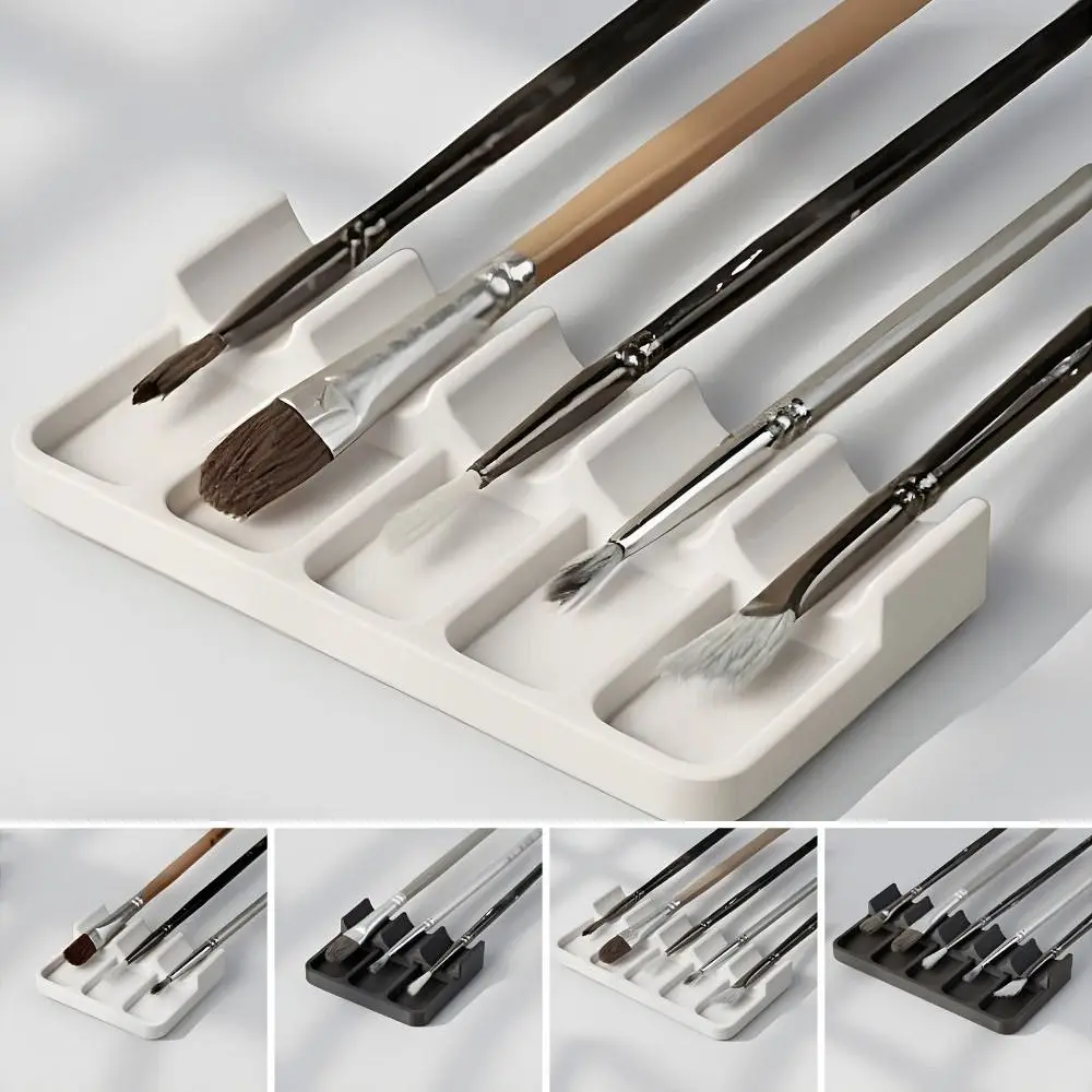 3D Printed Plastic Brush Holder Durable Portable Painting Brush Rest Holder Easy To Clean Space-Saving Brush Storage Box