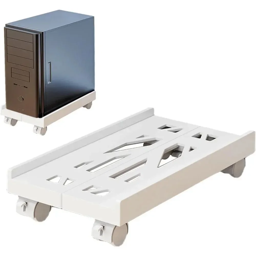 Universal Computer Tower Car with Rolling Casters Adjustable Wide Table Stand Rugged Locking Durable Stainless Steel Stand