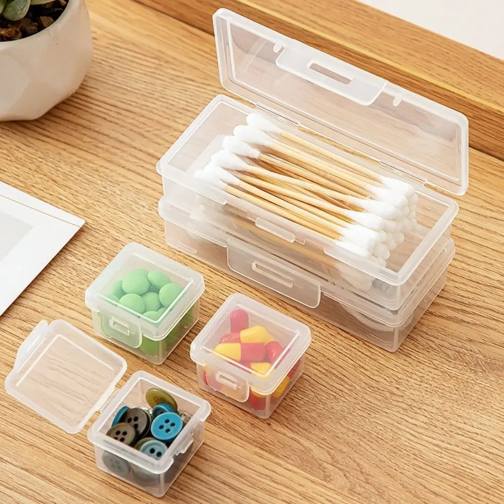 with Lid Transparent Storage Box Plastic Multi-purpose Storage Case Photocard ID Card Organizer Small Thing Container