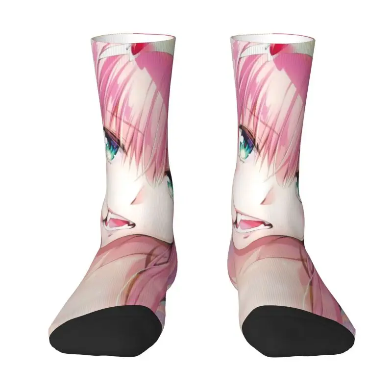 Funny Face Zero Two Men's Crew Socks Unisex Fashion Darling In The Franxx Spring Summer Autumn Winter Dress Socks