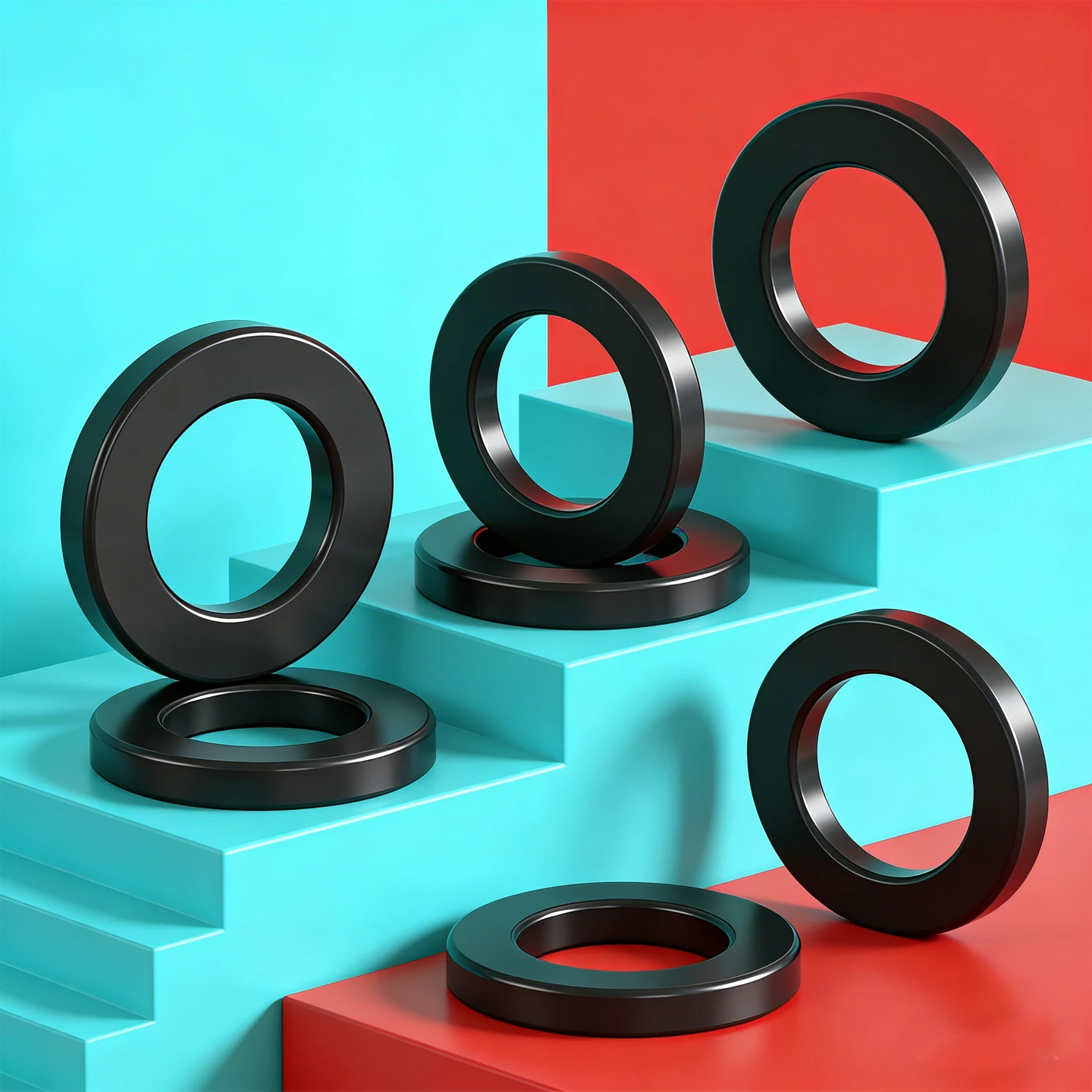 Flat Gasket M5/6/7mm Height 1-3mm Nitrile Rubber NBR for General Use in Industrial Applications