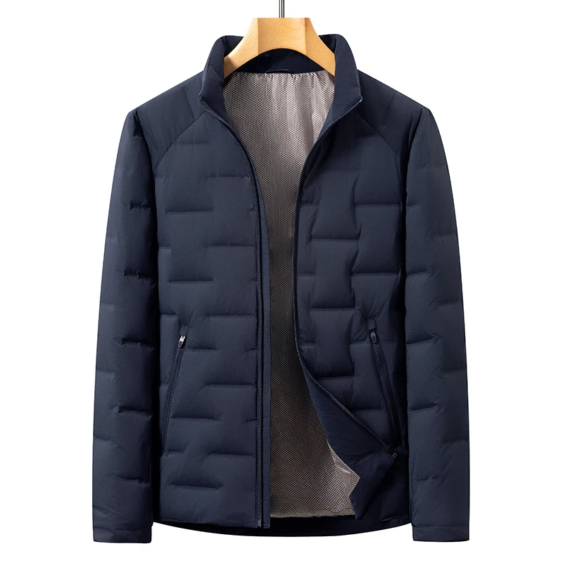 New Men's Lightweight Duck Down Jackets 2026 Autumn Winter Casual Warm Stand Collar Puffer Coats Windproof Padded Tops Clothing