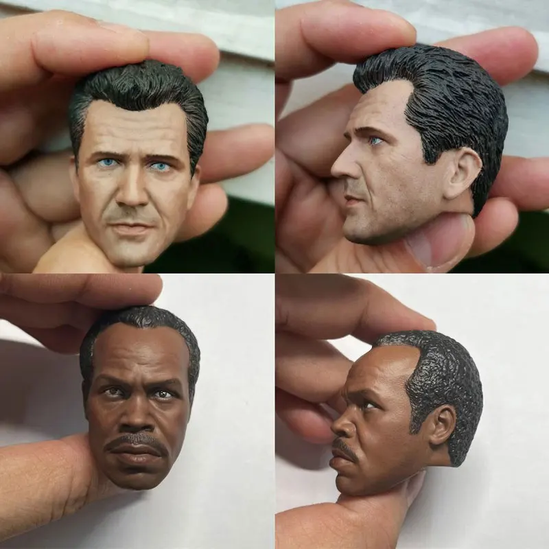 1/6 Scale Martin and Roger Head Carving Lethal Weapon Action Figures Head Model Body Doll Accessories Miniature Collection