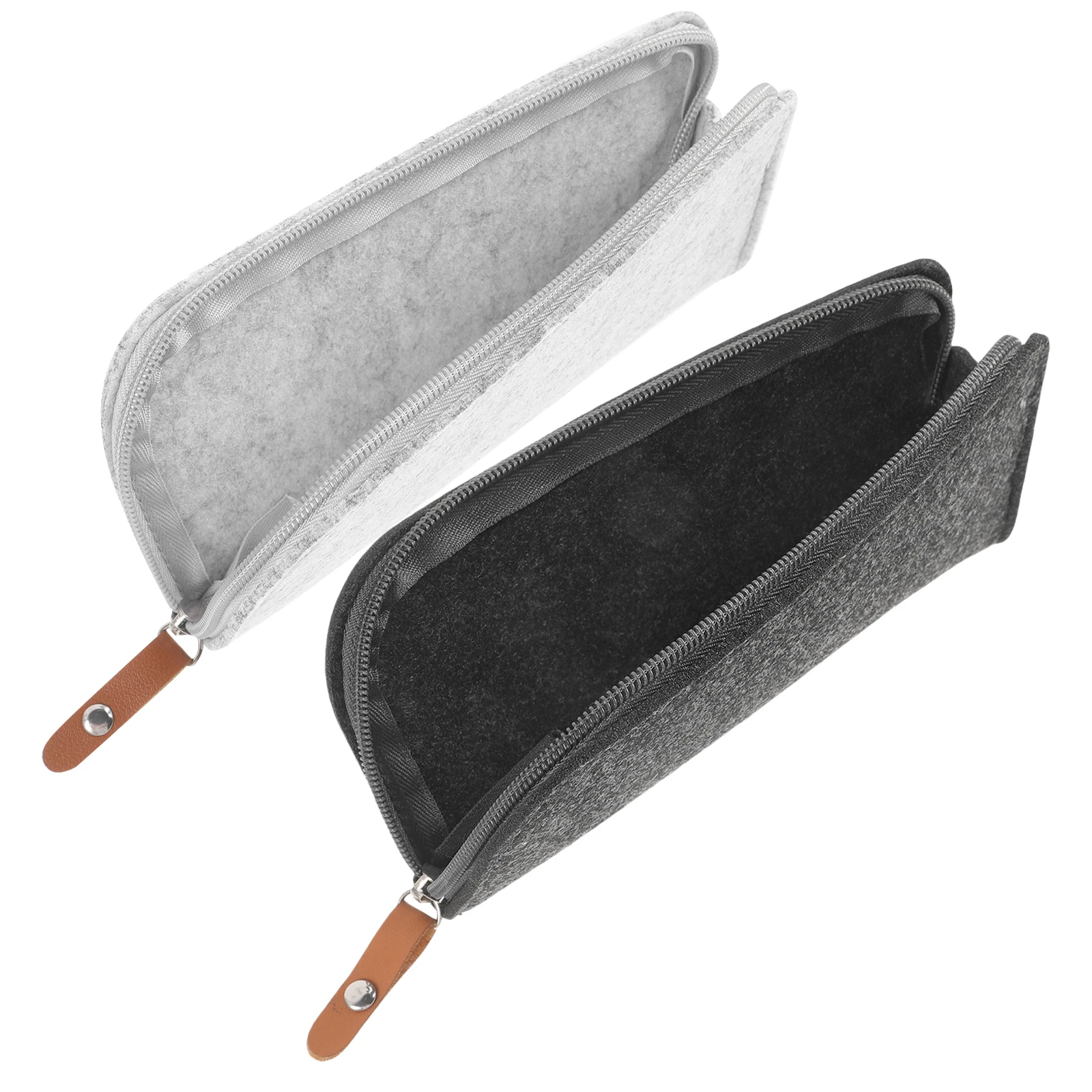 

2Pcs Felt Pencil Pouch Multi-Function Organizer Storage Bag Portable Large Capacity Stationery Case for Students Travel Makeup