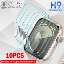 Protectores de pantalla de película de hidrogel suave para Apple Watch Series 9, 41mm, 45mm, Ultra 2, 49mm, accesorios de películas de TPU, 1-10 piezas, Serie 9