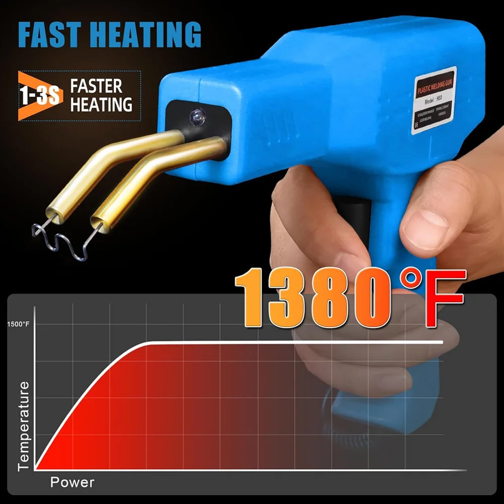 50W เครื่องเชื่อมพลาสติกซ่อมเครื่องเชื่อมชุดเครื่องเชื่อม,เครื่องเย็บกระดาษร้อนบัดกรีปืน,กันชนรถชุดซ่อมสําหรับพลาสติกส่วนใหญ่
