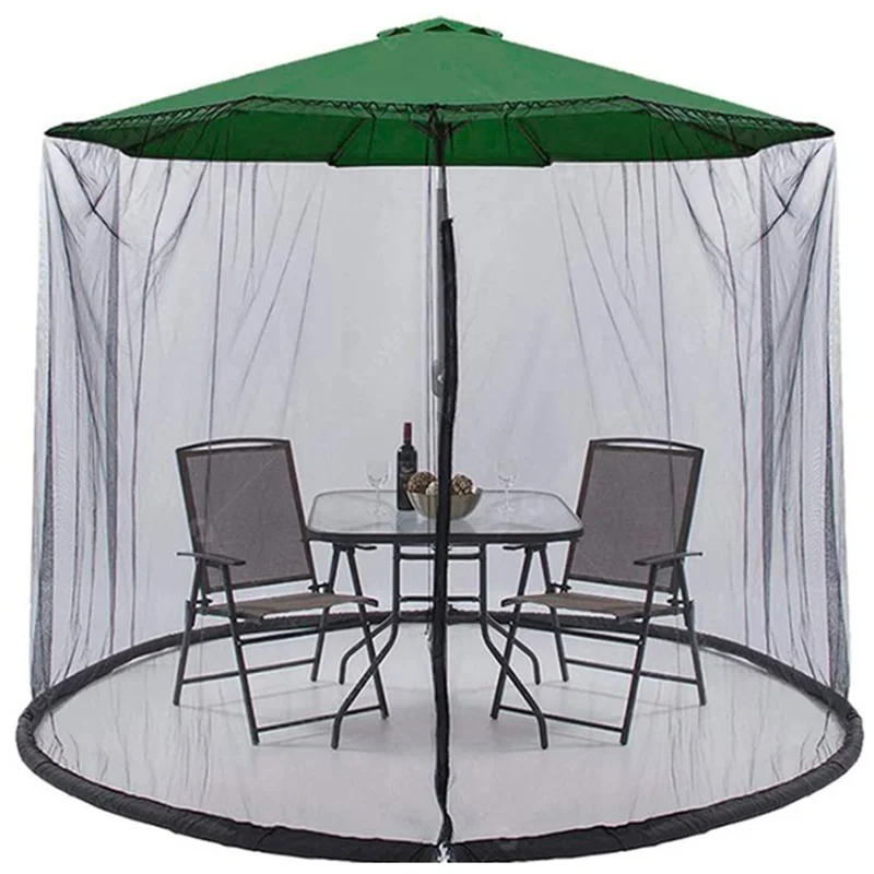 

Outdoor Restaurant Patio With Zipper Closure Swing Mosquito Net Net Curtain Mesh Cover Polyester Mesh Parasol