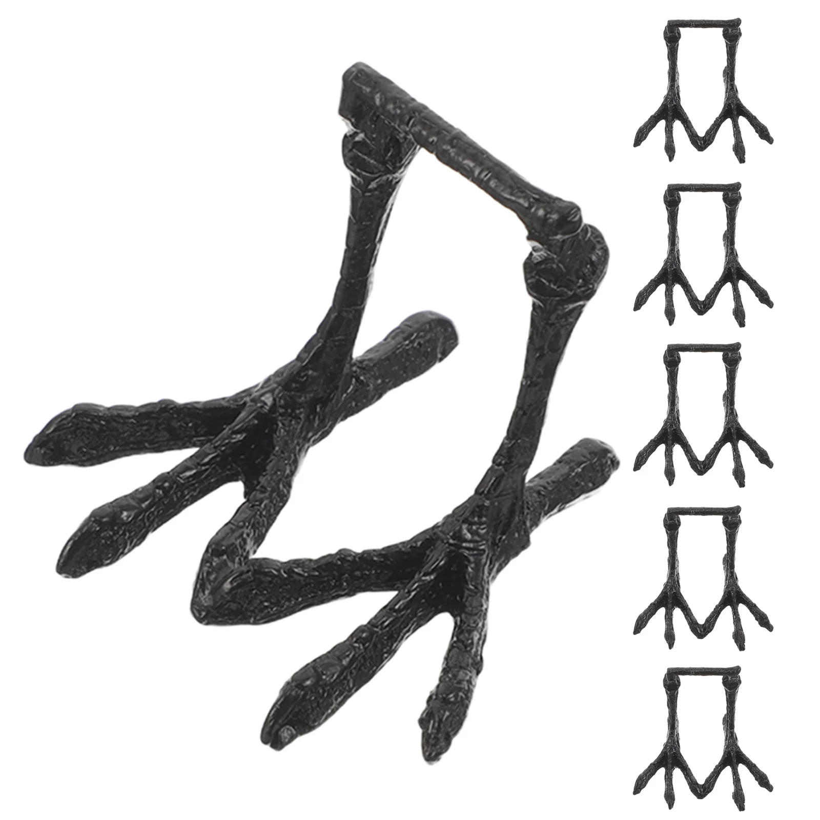 

6pcs Imitation Bird Paws Realistic Parrot Claw Tabletop Ornaments Alloy Foot Sculpture For Crafting Projects Home Display Decor