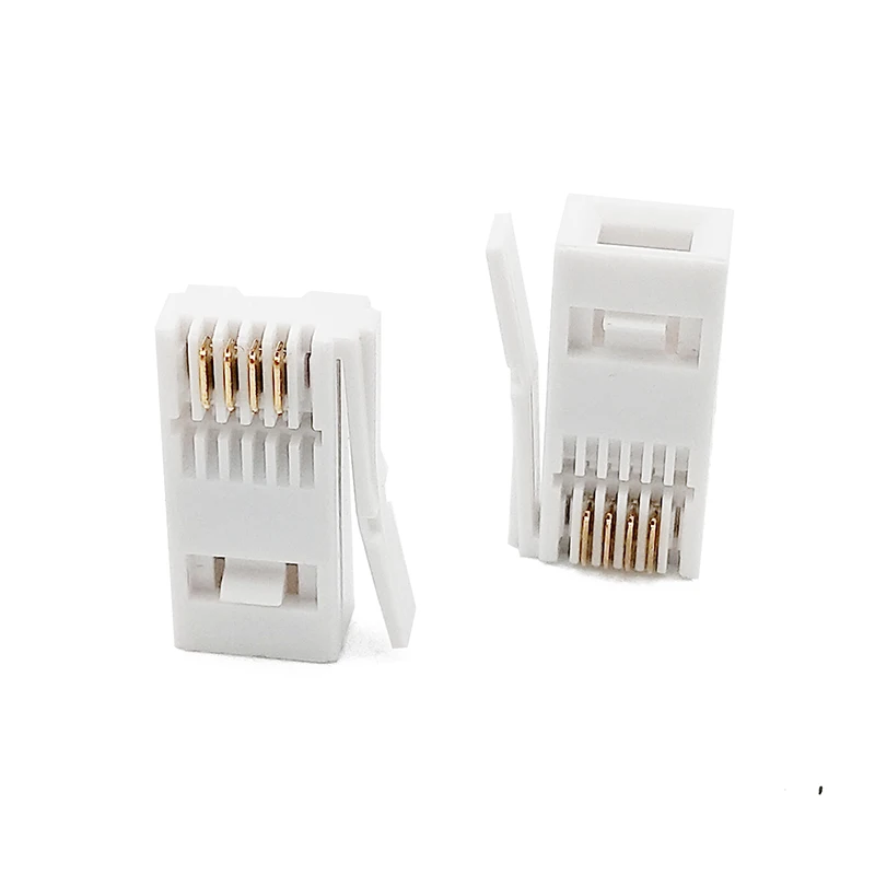 10PCS BT Style 6P4C 6P6C RJ14 RJ12 Connector RJ11 UK Phone Modular Connector For Telephone Cable