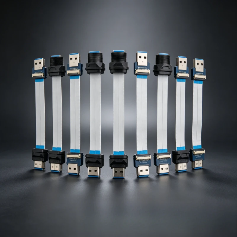Female USB3.0 E13 Socket Connector Cable Outdoor IP67 PCB Solder Board Dual Socket with Line USB3.0 Plug with Wire Waterproof
