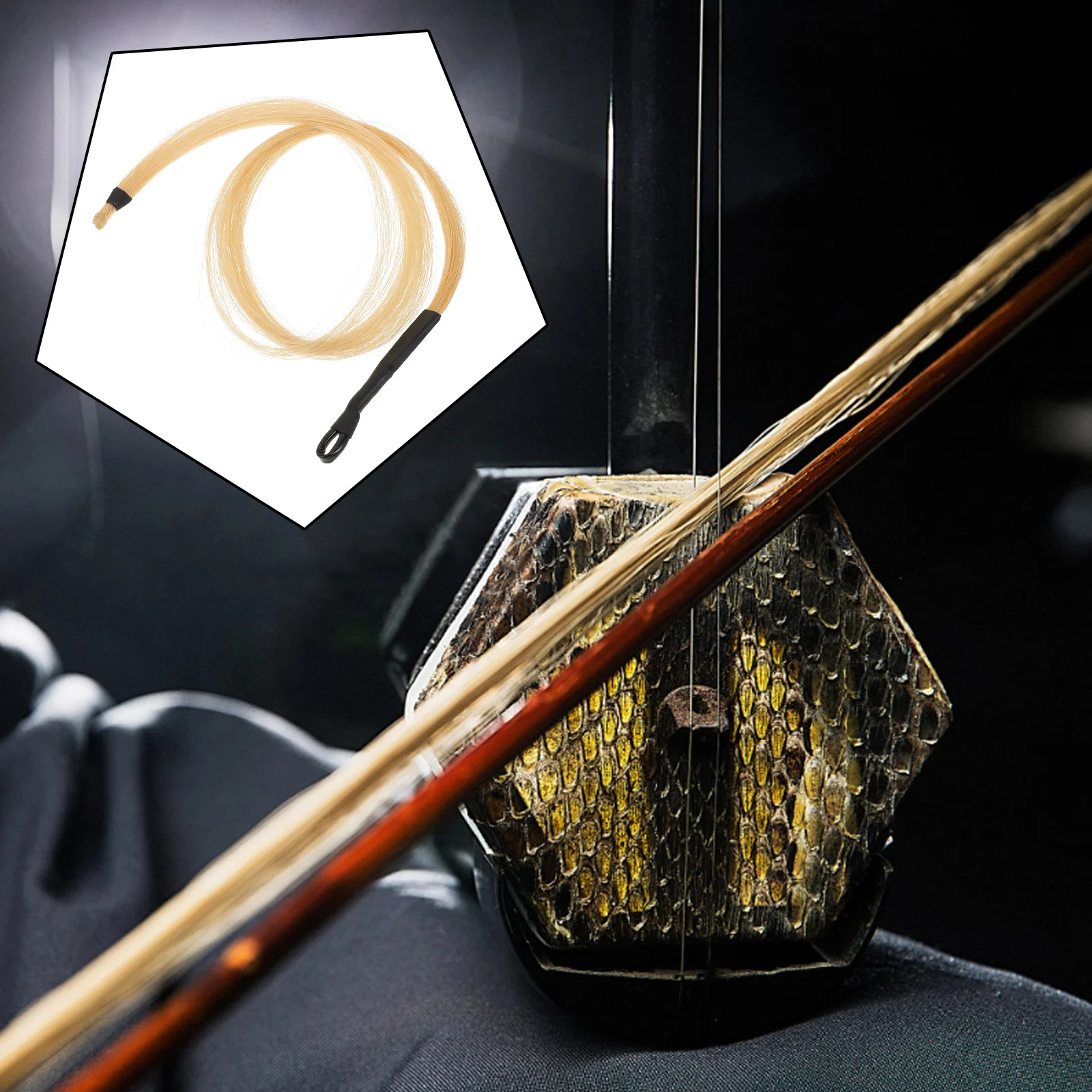 

Real Horsehair Erhu Bow Replacement Part for Instrument Accessories Superior Durability Authentic Sound Longevity Horse Tail