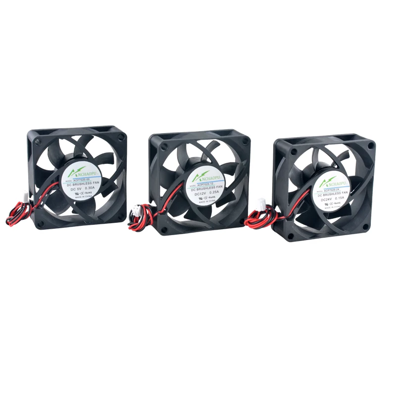 ACP7025 70mm Axial Cooling Fan High-Speed Durable for Servers Power Supplies DC5V/12V/24V Frequency Converters 70x70x25mm