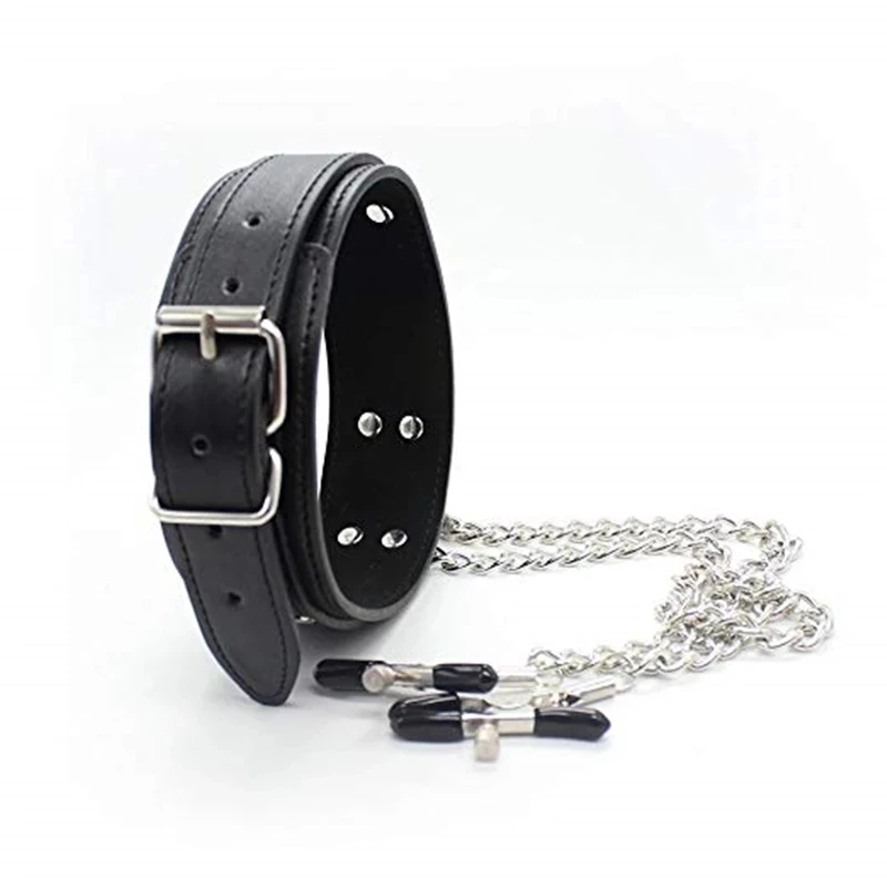 Bdsm Bondage Choker Collar with Nipple Clamp Breast Clip Chain Fetish Slaves Flirt Adult Games Erotic Tools Sex Toys for Couples