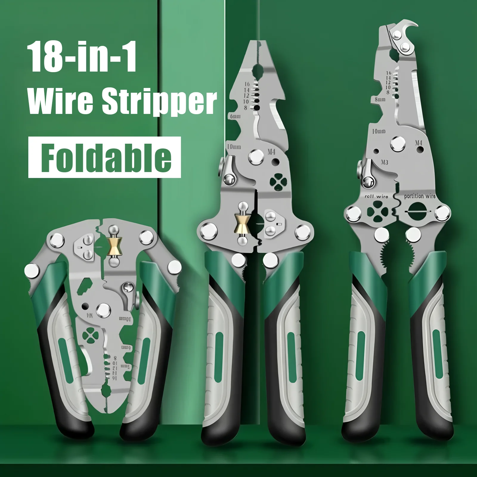 Multifunctional Electrician Stripping Pliers Multipurpose Wire Stripping Cut Pliers Cable Terminal Pressure Crimper Hand Tool