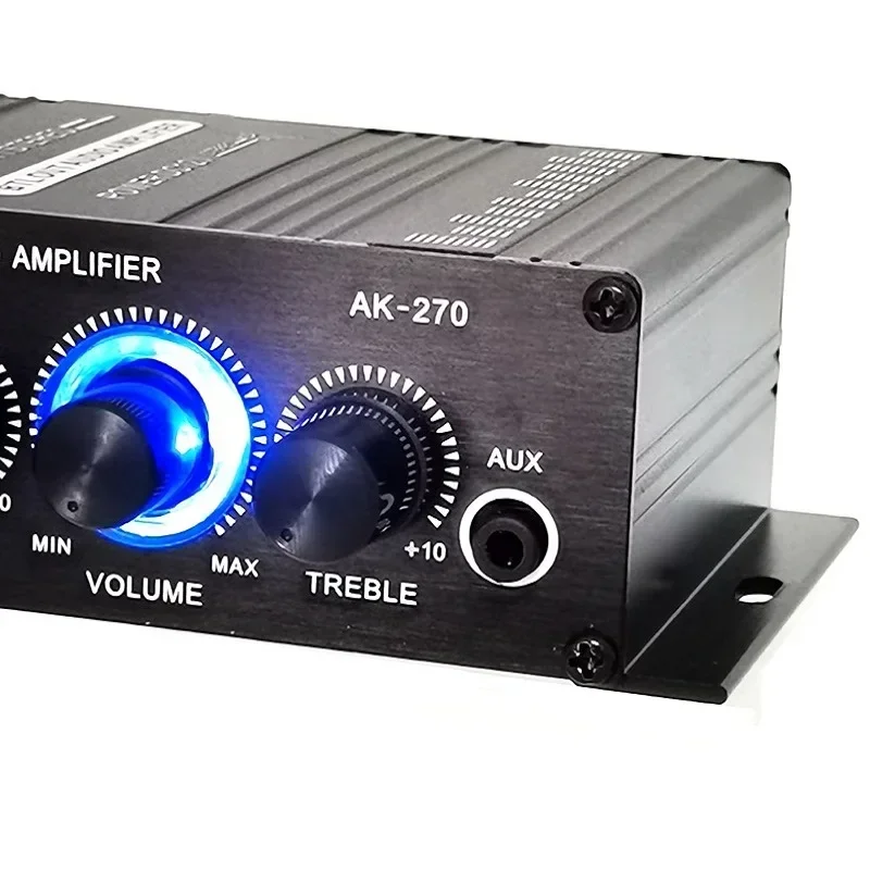 AK-270 HIFI Amplifier Channel 2.0 Stereo Audio Sound Amp Bass Trebl for Home Theater Sound System