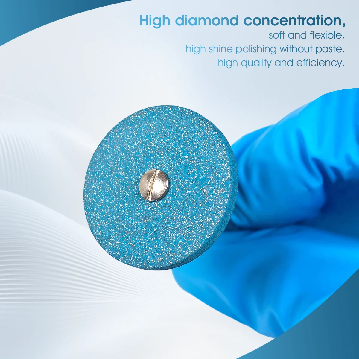 Dental-Gummi-Diamant-Polierscheibe 26/22mm für Zirkonoxid-Keramik-Schleifen und Polieren HP 2,35mm – Detail 3