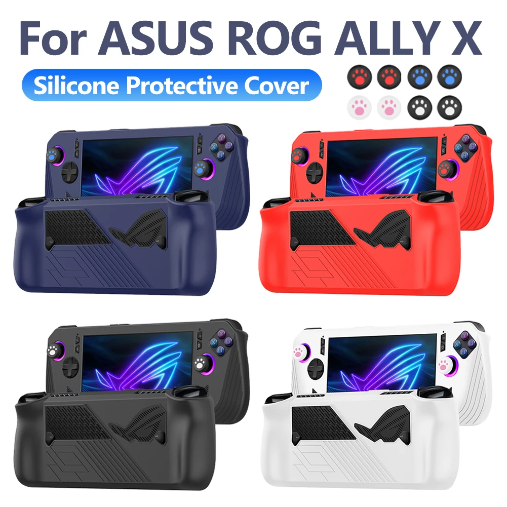 For Asus ROG Ally X Gaming Console Silicone Protective Cover Shockproof Protector Shell Sleeve Anti-Scratch Protective Skin Case