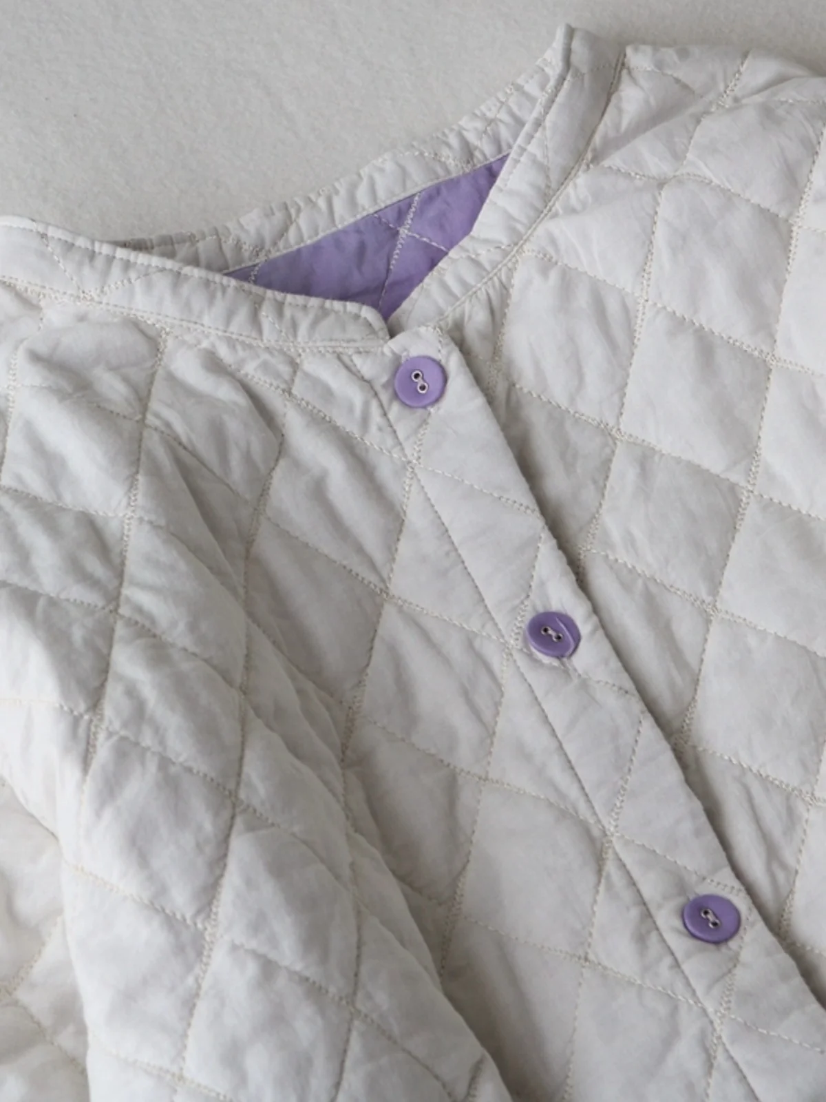 

Loose Long Cotton Jaet Autumn Winter Padded Quilted Diamond Pattern Casual Warm Big Size Women's Faion Artistic Coat
