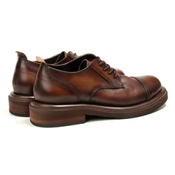 Fashion Highquality Retro Cowhide Men's Shoes Casual all Genuine Leather Brown black Formal Business Derby Shoes