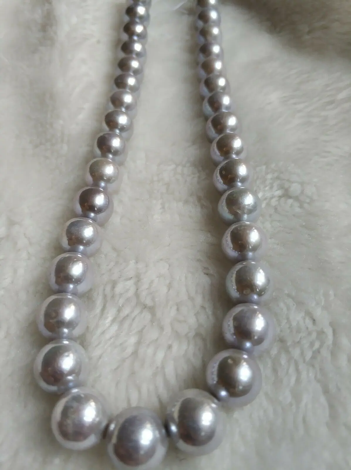 

AAA+ 10-11mm natural south sea Gray pearl necklace 18inch 14K Gold