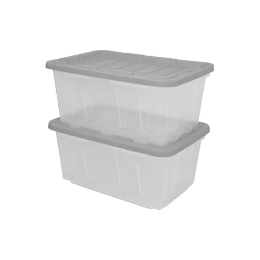 

BLACK YELLOW 27-Gallon Heavy Duty Clear Storage Bins with Lids Stackable Plastic Storage Bins with Weather-Resistant Design Hom