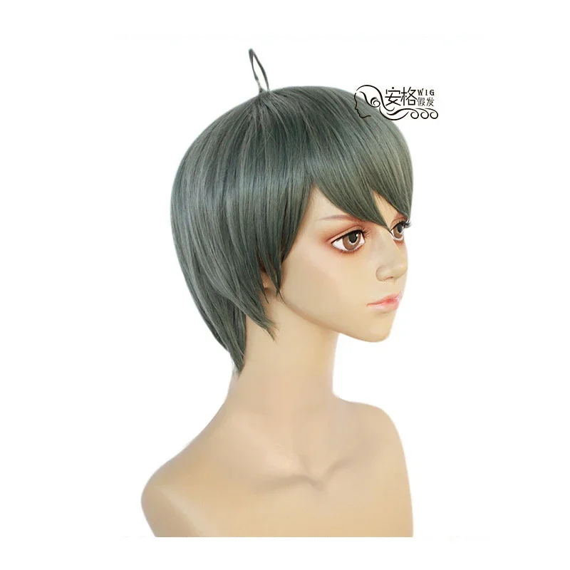 Danganronpa Naegi Komaru Dark Green Short Wig Cosplay Costume Dangan Ronpa Another Episode Heat Resistant Hair Women Wigs