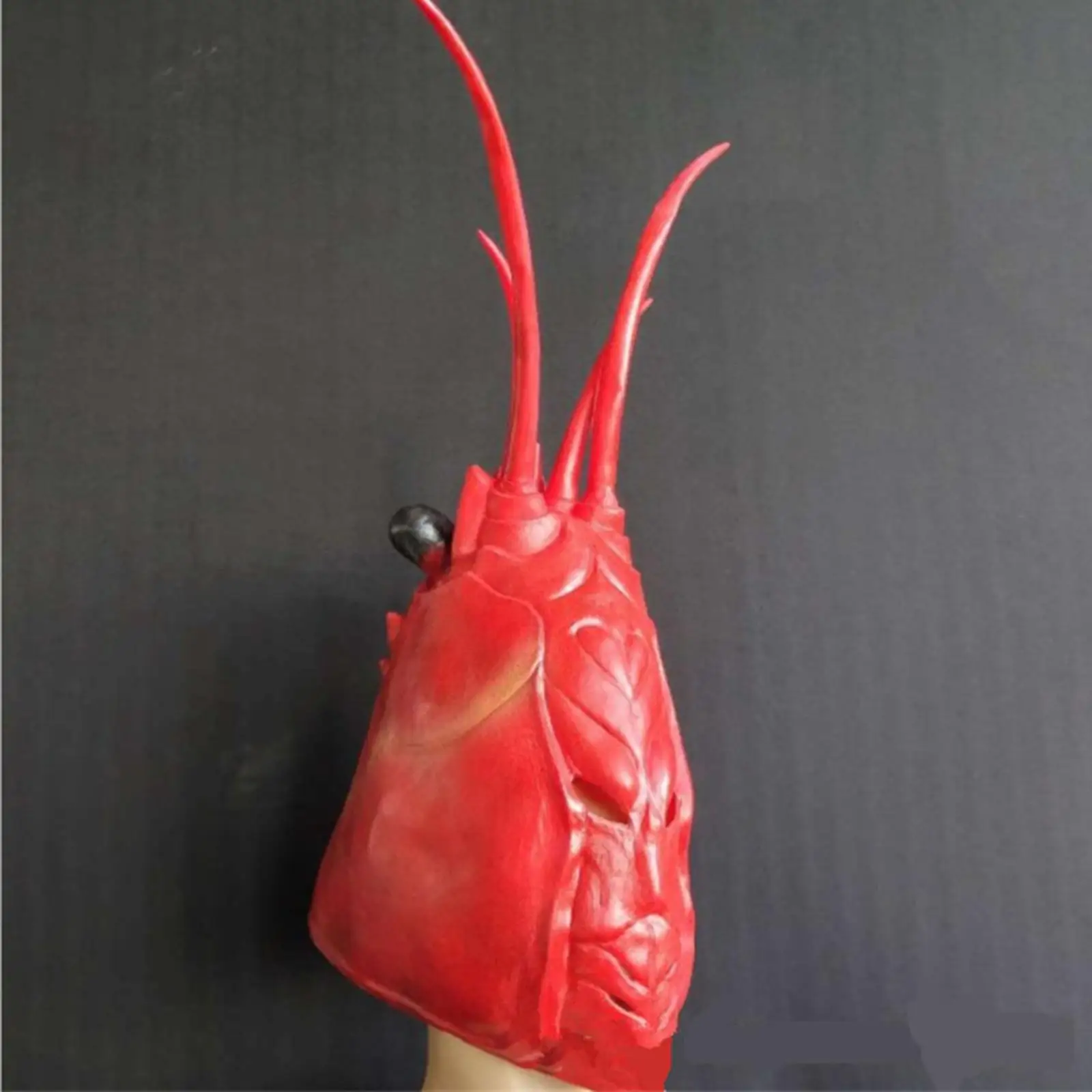 Halloween Lobster Headgear Costume Cosplay Fancy Full Face Cover Latex for Halloween Masquerade Holiday Props Decoration