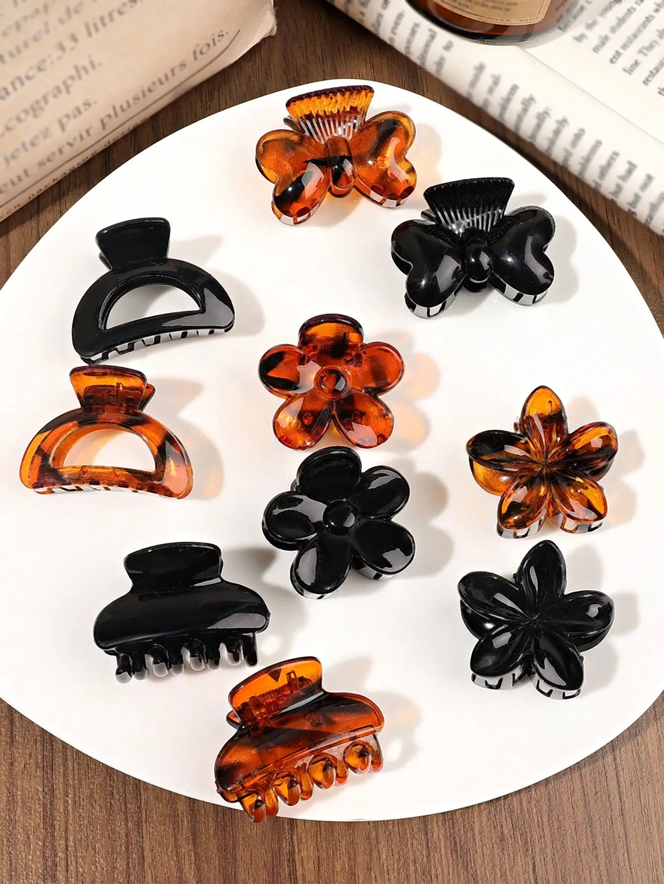 10 Buah Jepit Rambut Bunga Kecil untuk Wanita Anak Perempuan Rambut Tipis. Jepit Rambut Anti Selip Aksesori Rambut Mode Ekor Kuda