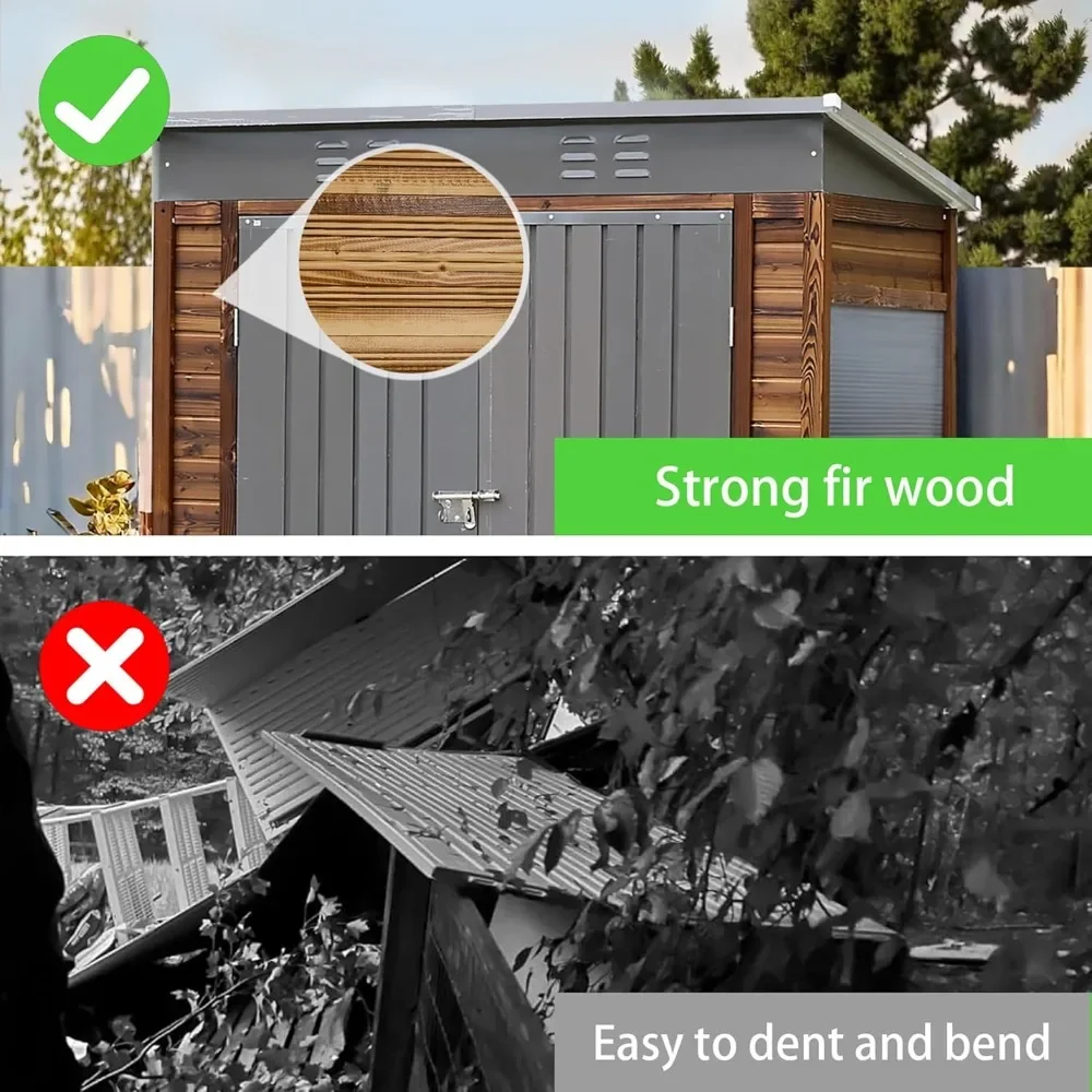 

5x3 FT Outdoor Wood Storage Shed, Garden Tool Shed with Windows, Outside Storage Shed Waterproof for Backyard, Garden, Patio