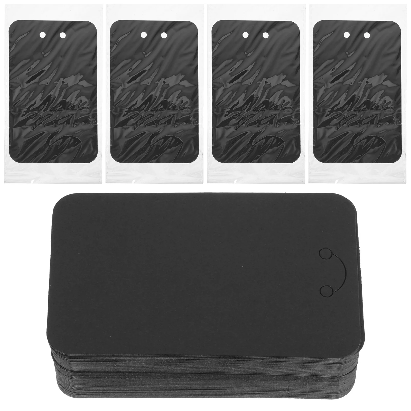 

1Set Keychain Display Cards Premium Paper with Pre-Cut Holes Self Sealing Bags for Jewelry Necklaces Earrings Packaging