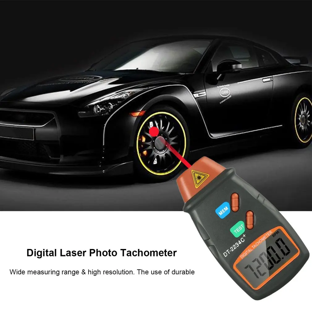 LCD Digital Laser Photo Tachometer Non Contact RPM Tach Laser Tachometer Speedometer Speed Meter Tester Speed For Lathe Motors