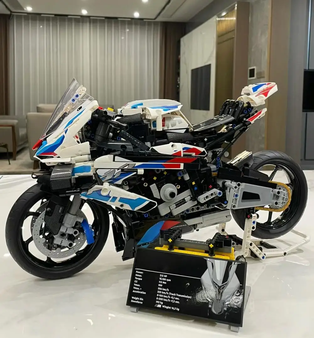 1920 шт. технический мотоцикл moc M1000RR модель автомобиля гоночный автомобиль 42130 строительный блок мотоцикл Кирпичи игрушки для парня подарки