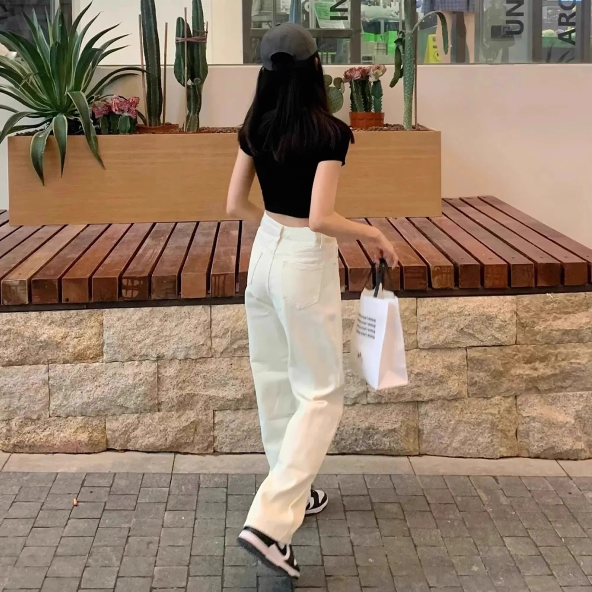 

Прямые джинсы с высокой талией, женские утягивающие брюки с высокой посадкой и широкими штанинами длиной до пола, летние грушевидные боди