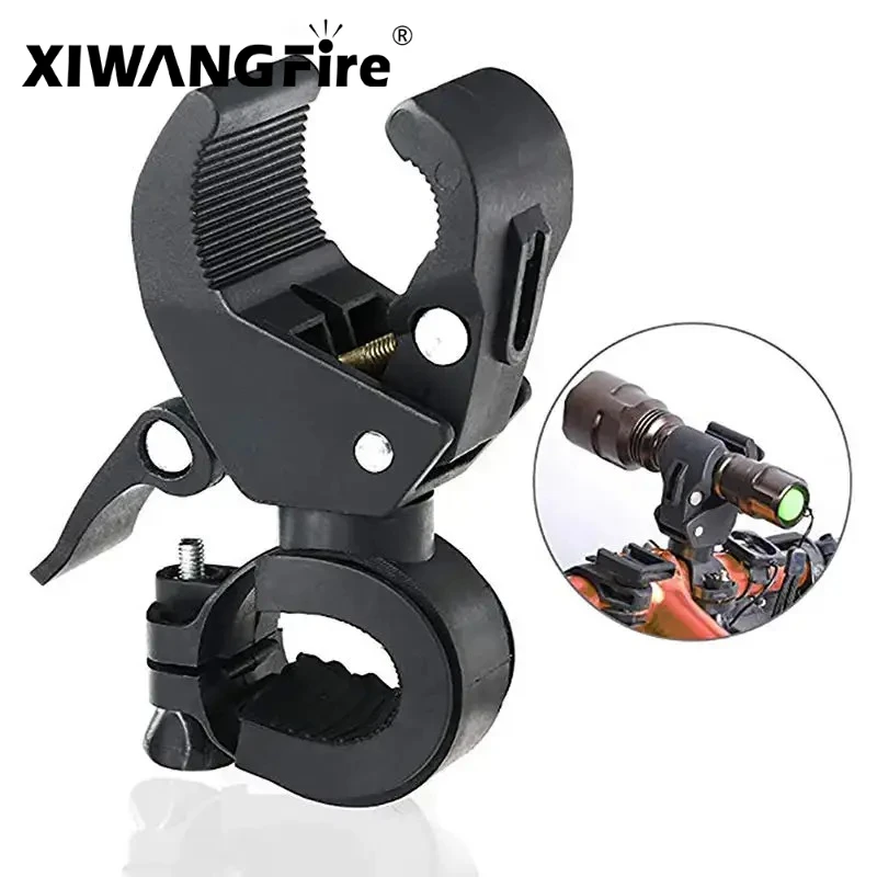 Universal Bike Bicycle Flashlight Torch Mounting Bracket 180 Degree Rotating Handlebar LED Light Lamp Mount Clamp Stand Holder