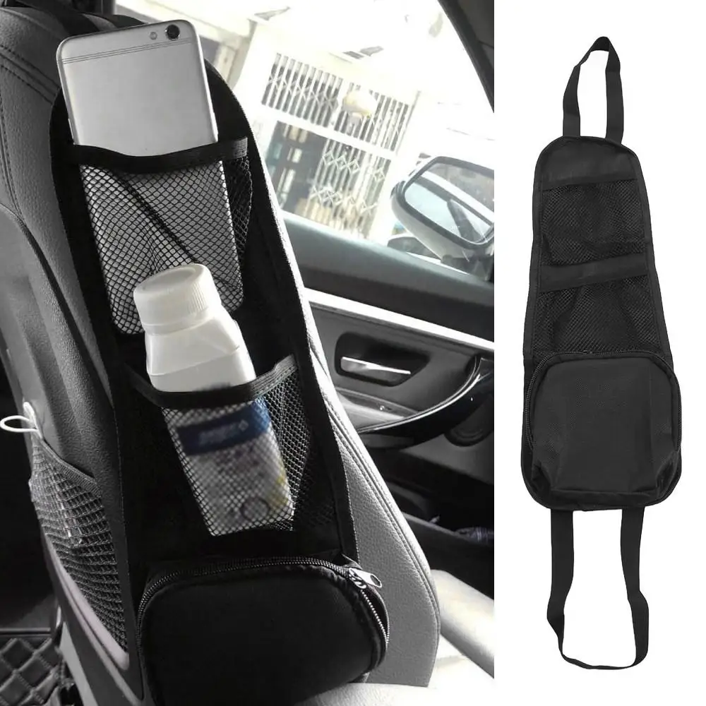 

Hanging Mount Car Seat Side Hanging Bag Mesh Pocket Durable Car Seat Side Organizer Oxford Cloth Black Side Organizer Bag