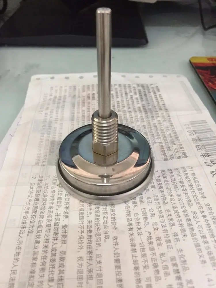 Stainless Steel Bimetal Thermometer Water Thermometer Gas Furnace Axial Pointer Boiler Pipeline