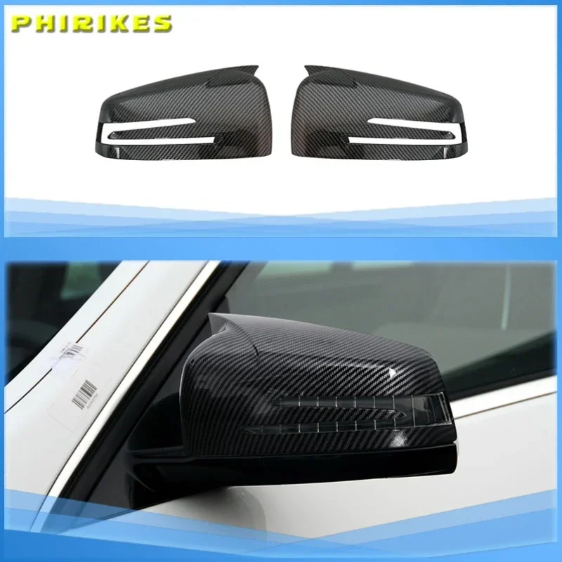 

Чехлы на зеркала заднего вида для Mercedes-Benz W204 E W212 W176 W246 CLS C218 GLA X156 ABS углеродное волокно глянцевый черный